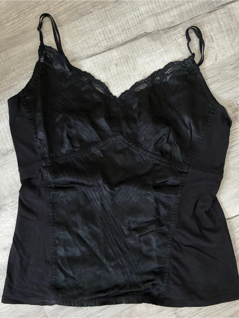 apt 9 black lace trim camisole